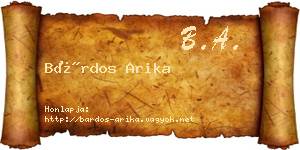Bárdos Arika névjegykártya